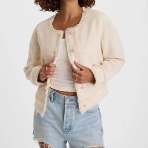 Express Women's Cream Textured Blazer